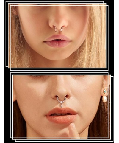 Septum Jewelry 16G 18G Surgical Stee Septum Rings Lip Rings Nose Ring Horseshoe Rings Cartilage Daith Tragus Clicker Earrings...