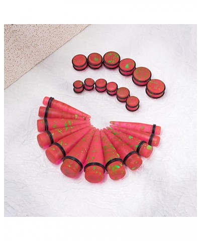 24pcs Big Gauge Taper Kit Ear Stretching 00G-20mm Large Acrylic Tunnel Plug Set Spots, Red $11.76 Body Jewelry