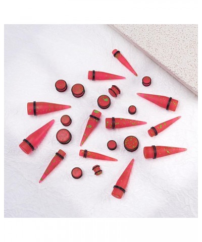 24pcs Big Gauge Taper Kit Ear Stretching 00G-20mm Large Acrylic Tunnel Plug Set Spots, Red $11.76 Body Jewelry