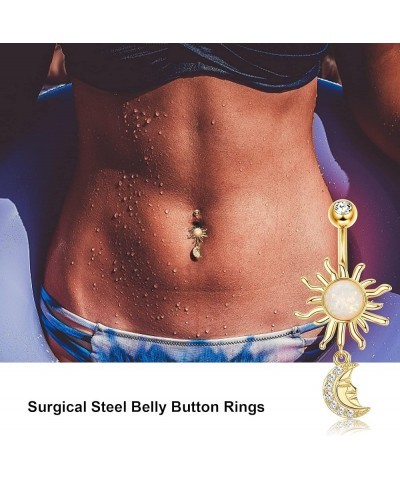 Belly Buton Rings Surgical Stainless Steel Belly Button Ring for Women Dangle Belly Button Rings Butterfly Cubic Zirconia Nav...