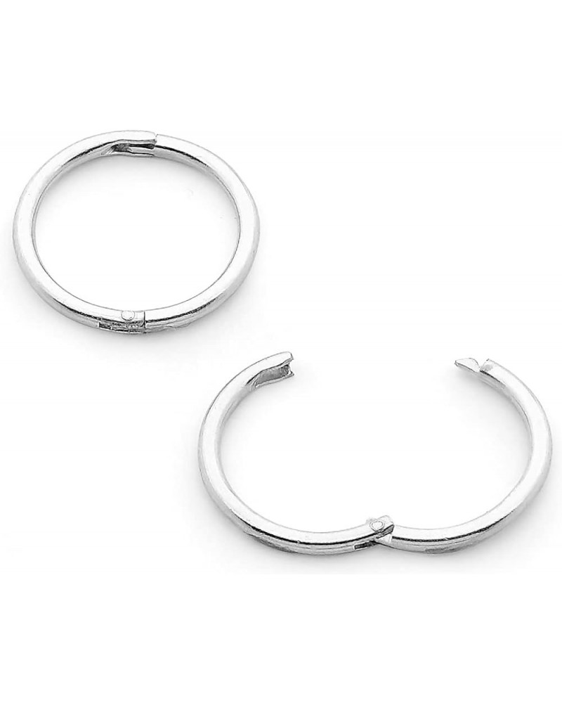 Sterling Silver Hinged Unisex Sleeper Earrings Nose Hoop Segment Ring Hand Made In Australia Nickel Free Hypoallergenic 8mm -...