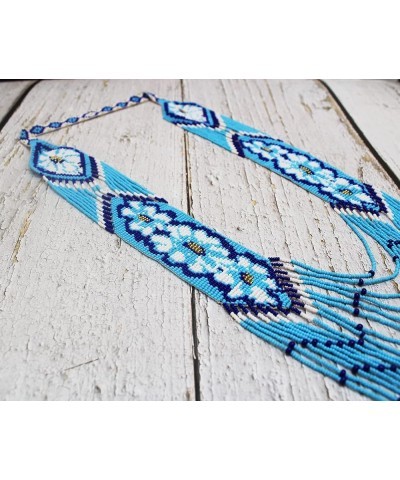 Native American Style Layered Beaded Necklace– Medallion beaded Necklace Handmade Seed Bead Necklace,Tribal ethnic beaded nec...