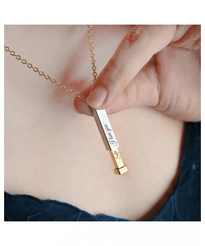 Personalized Necklace Hidden Message Necklace Custom Bar Necklaces for Women Men Jewelry Gift on Valentine's Day Birthday Chr...