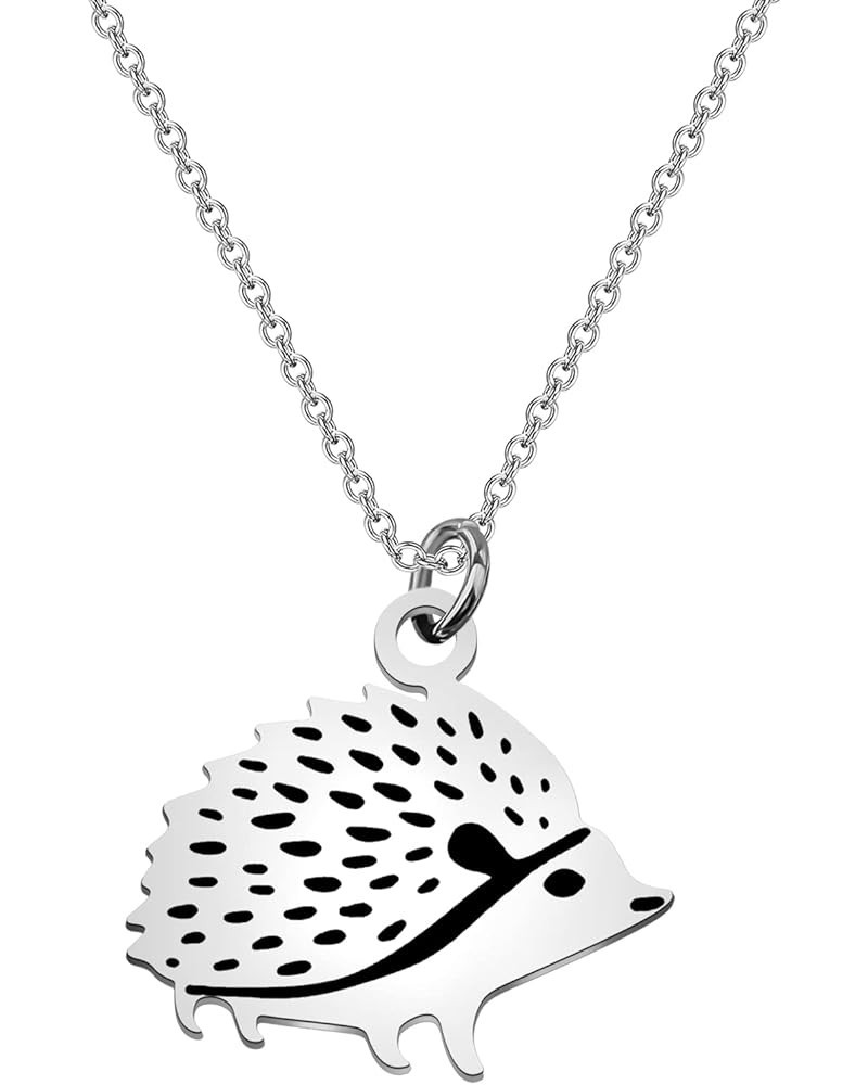 Hedgehog Pendant Necklace Hedgehog Lover Gifts Animal Lover Gift For Women Hedgehog necklace $8.15 Necklaces