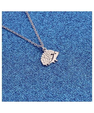 Hedgehog Pendant Necklace Hedgehog Lover Gifts Animal Lover Gift For Women Hedgehog necklace $8.15 Necklaces