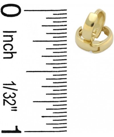 Solid 14K Gold Earrings Plain 2.5mm Wide 8mm Length Domed Small Tiny Huggie Hoop Earrings Yellow Gold $39.05 Earrings