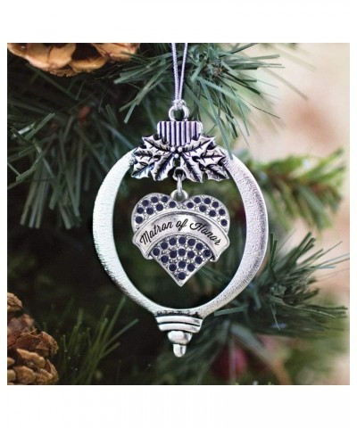 Navy Mom Charm Ornament - Silver Pave Heart Charm Holiday Ornaments with Cubic Zirconia Jewelry Navy Matron of Honor $8.75 Br...