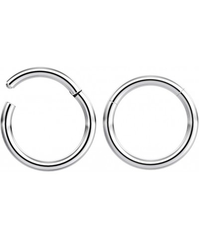 2pc Hinged Clicker Captive Bead Ring Black 10mm Helix Earring Nose Hoop Rook Cartilage Tragus Lip Septum Forward Eyebrow Ear ...