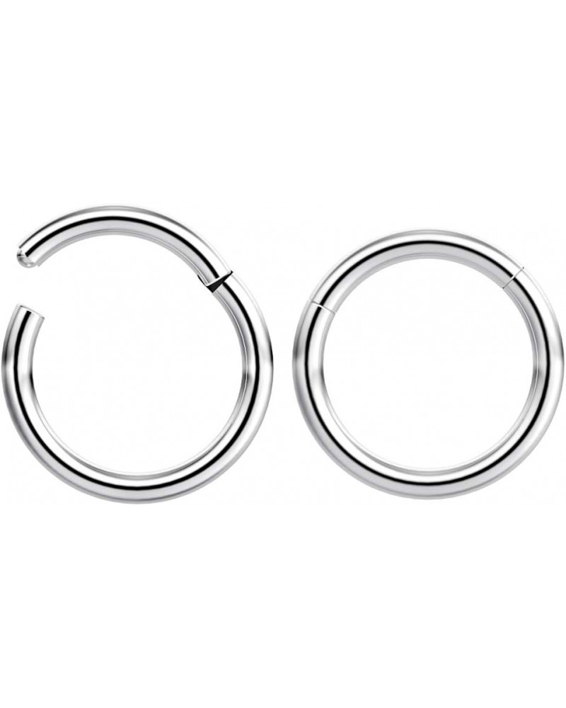 2pc Hinged Clicker Captive Bead Ring Black 10mm Helix Earring Nose Hoop Rook Cartilage Tragus Lip Septum Forward Eyebrow Ear ...