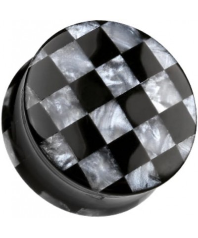 Marble Checker Double Flared WildKlass Ear Gauge Plug (Sold as Pairs) 7/8" (22mm) Black $14.29 Body Jewelry